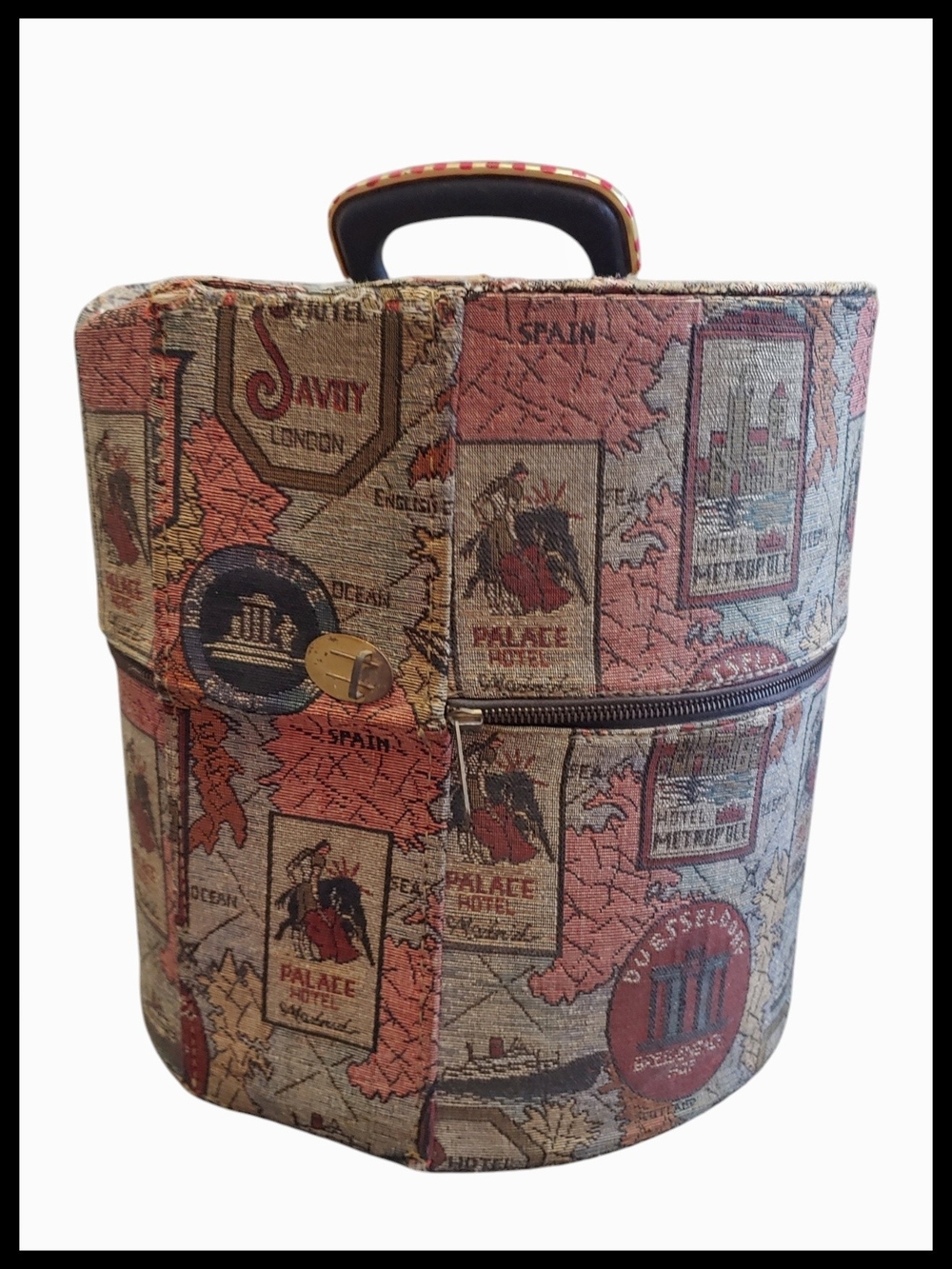 Vintage Munro Carry-All Tapestry Hat/Wig Travel Case - Picture 9 of 14